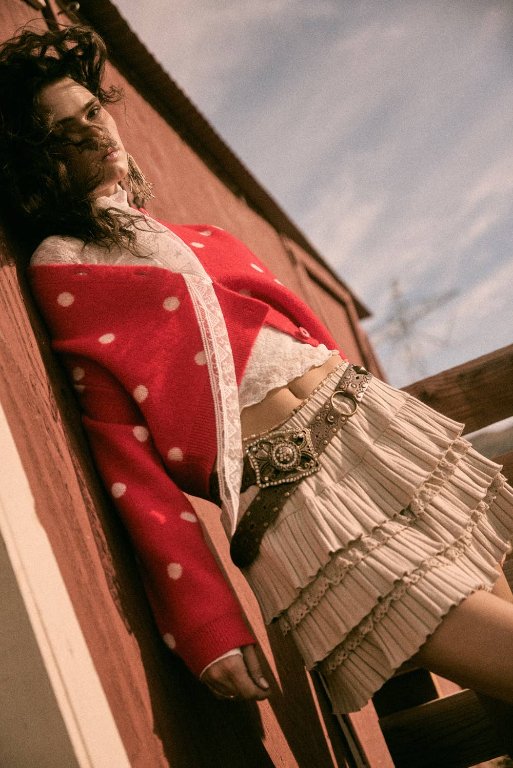 Polka Dot Cropped Cardigan