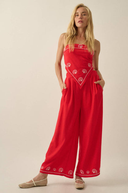 Seashell Tie-Back Bandana Top