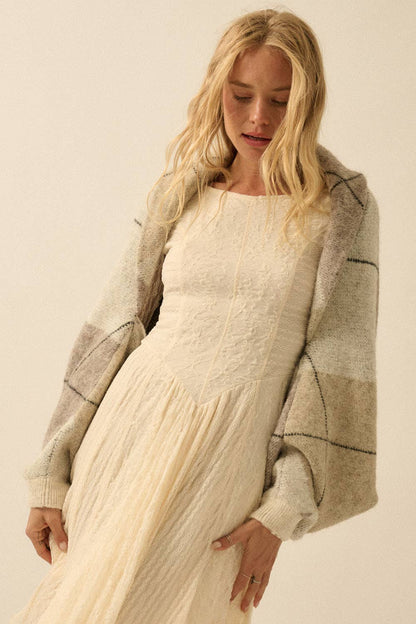 Argyle Knit Shrug Cardigan