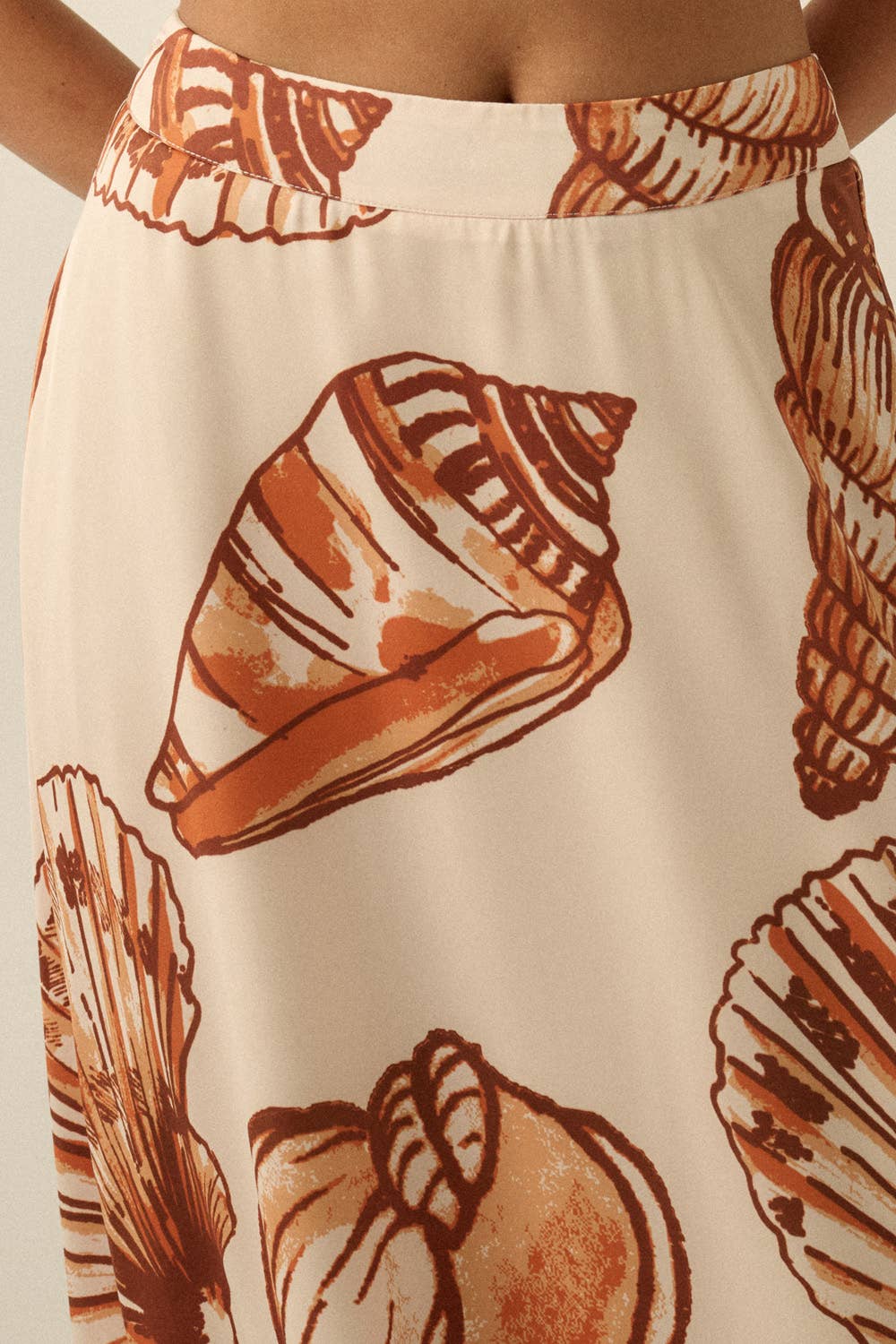 Seashell Satin A-Line Maxi Skirt