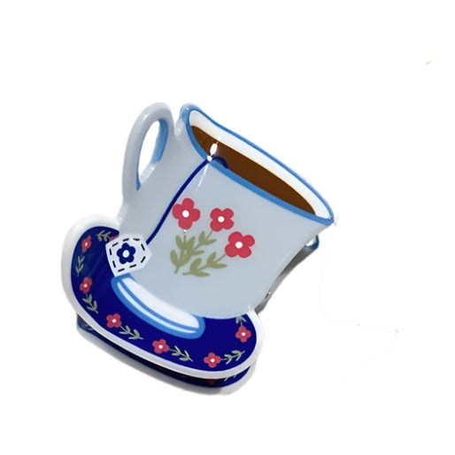 Blue Teacup Hair Claw clip