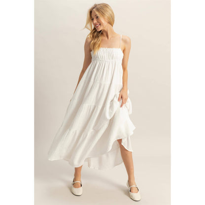 Empire Waist Sleeveless Tiered Maxi Dress