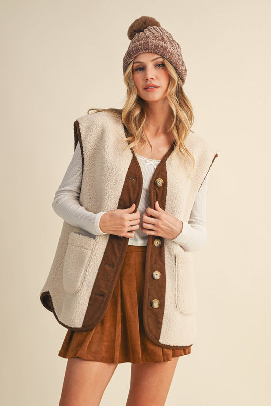Fleece Button Vest