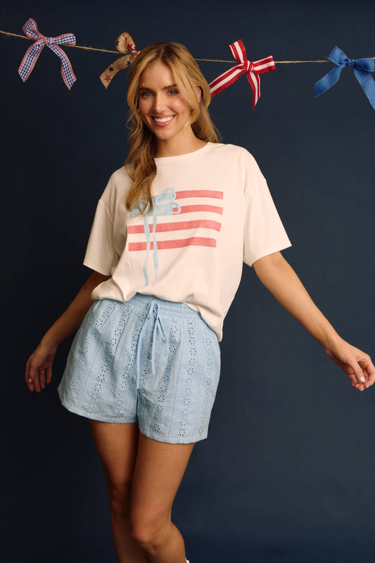 USA FLAG SCREEN PRINT T-SHIRT