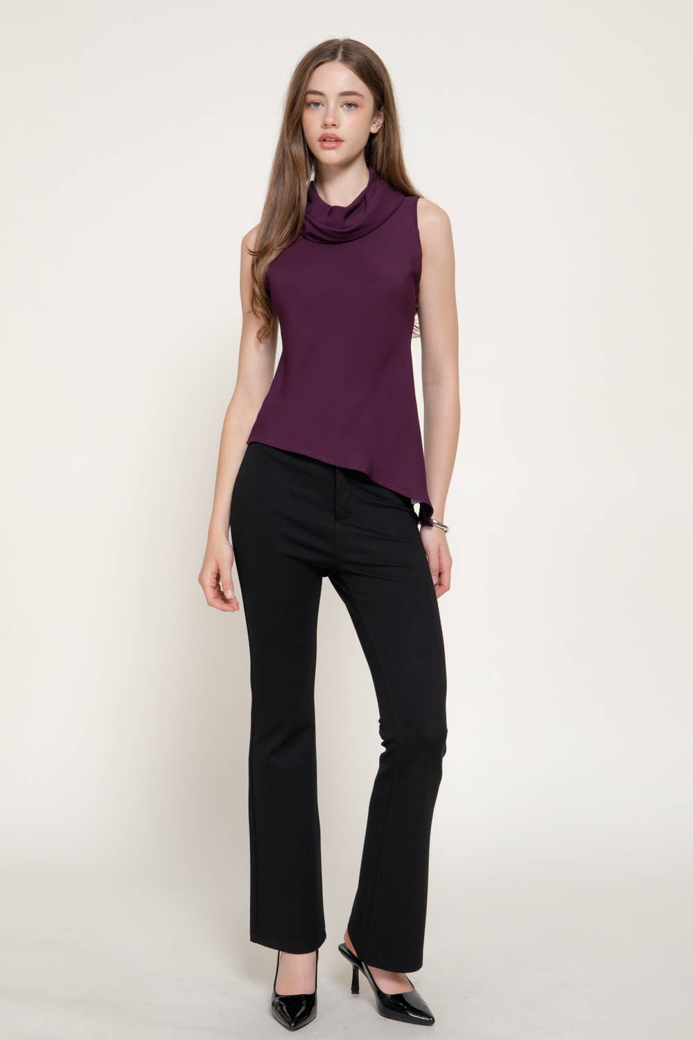 Sleeveless Cowl Neck Top