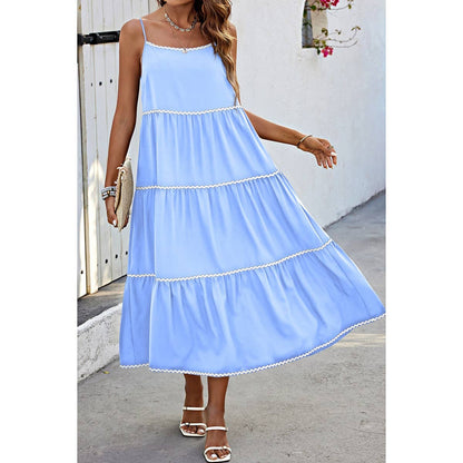 Square Neck Sleeveless A Line Loose Fit Dress