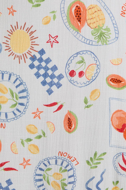 SQUARE NECK SUMMER PRINT DRESS