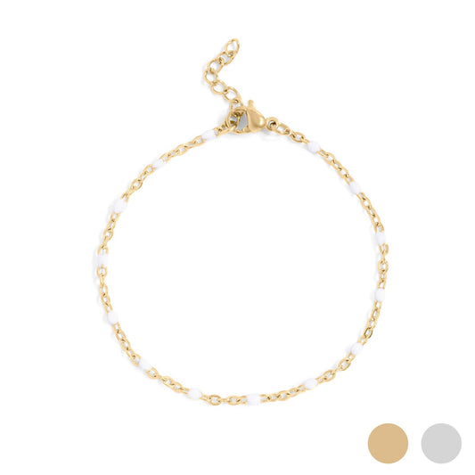 White Confetti Chain Bracelet