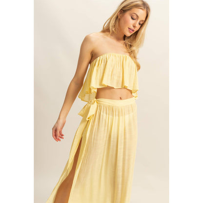 Flowy Tube Top And Maxi Skirt Set