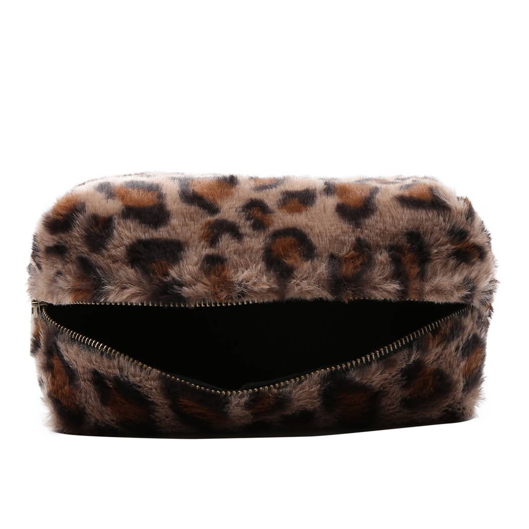 Leopard Fur Travel Pouch