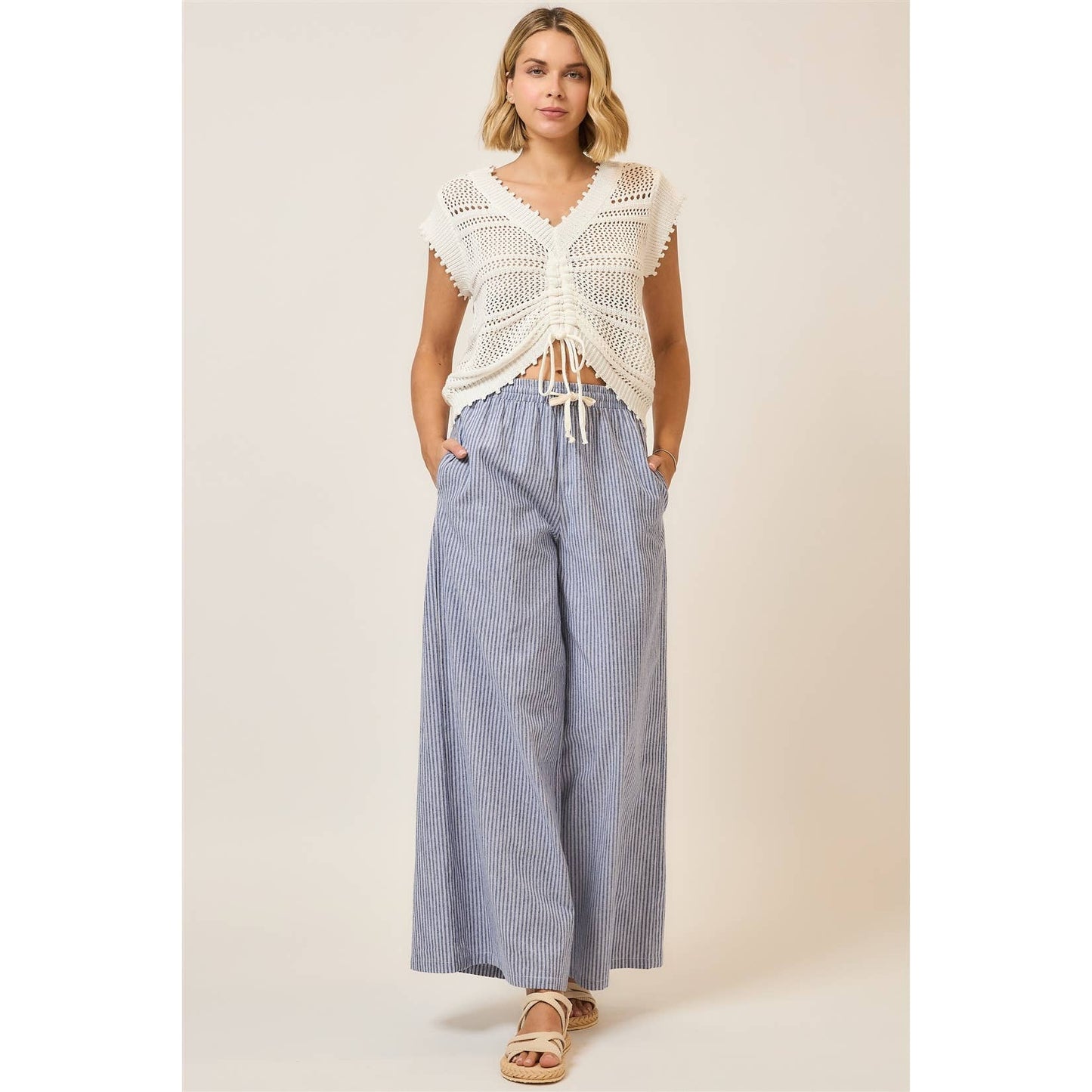 Ruched V Neck Short Sleeve Top