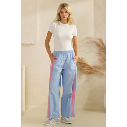 Lace Stripe Nylon Pants