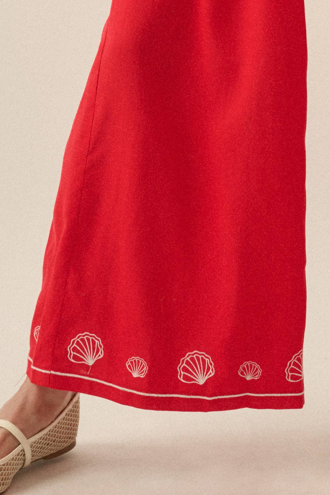 Seashell Pleated Wide-Leg Pants