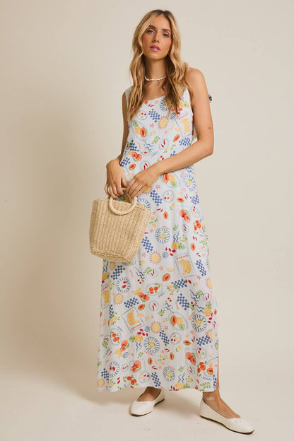 SQUARE NECK SUMMER PRINT DRESS