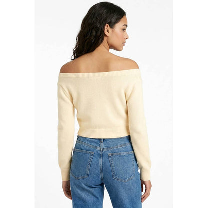 Off The Shoulder Crop Sweater Top