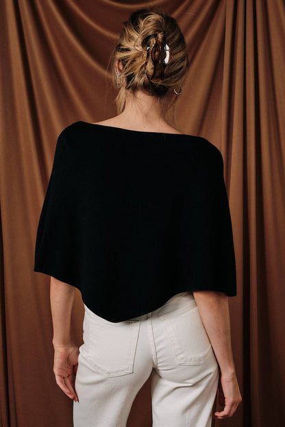 Slouchy Boat Neck Poncho Top
