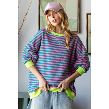 Oversize Striped Crewneck