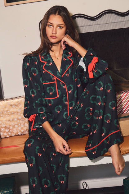 Plus Holiday Two-piece Pajama Set