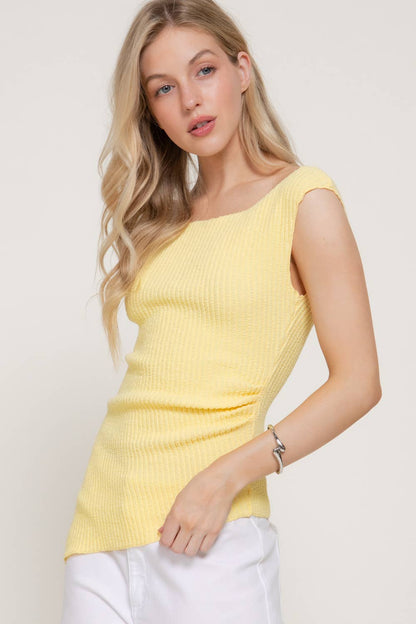 Asymmetric Boat Neck Top