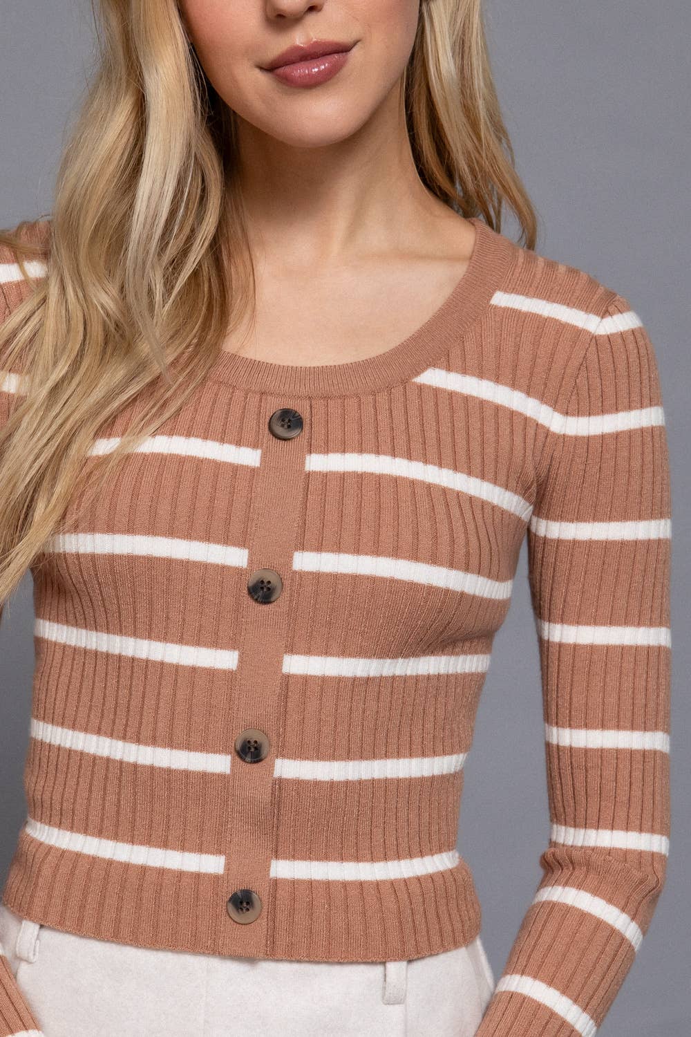 Round Neck Stripe Sweater