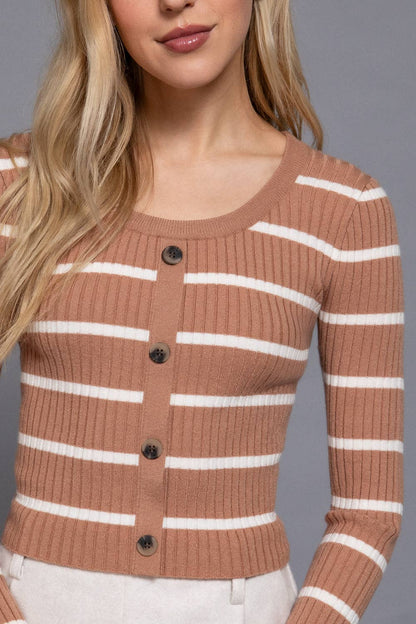 Round Neck Stripe Sweater