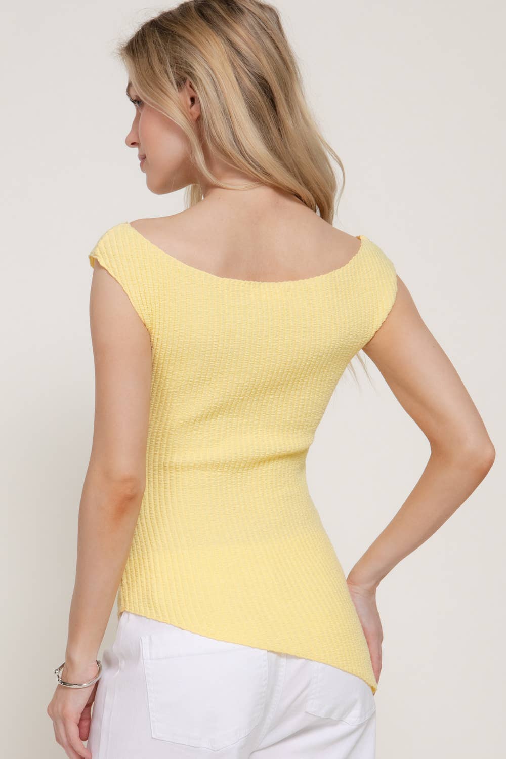Asymmetric Boat Neck Top