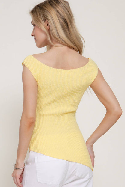 Asymmetric Boat Neck Top