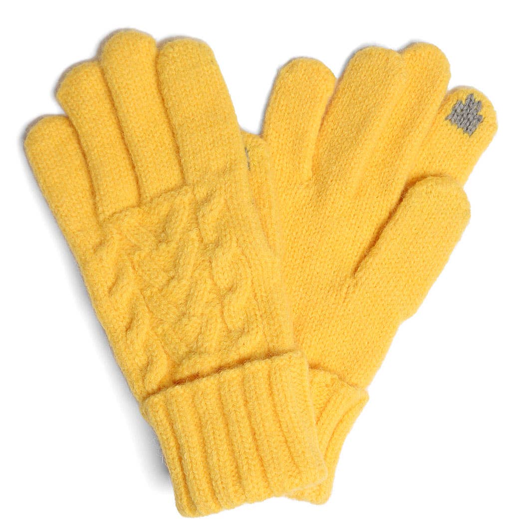 Cable Knit Touch Gloves
