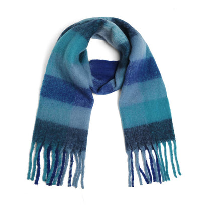 Plaid Oversized Fringe Scarf