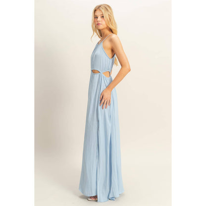 Side Cutout Side Slit Maxi Dress