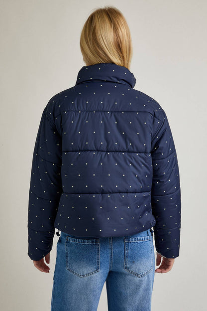 Floral Dot Puffer Jacket