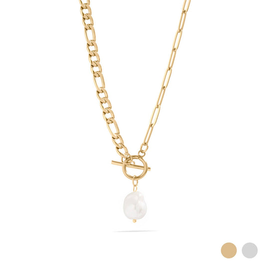 Toggle Clasp Pearl Charm Necklace