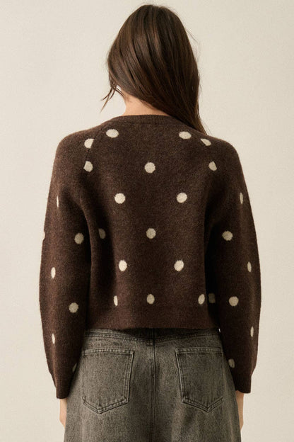 Polka Dot Cropped Cardigan