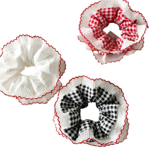 Gingham Oversized Hair Scrunchie