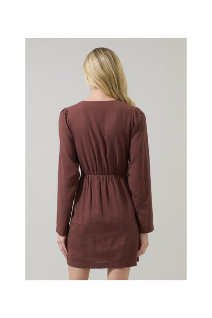 Raelynn Linen Wrap Mini Dress